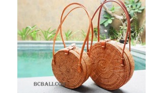 rattan handbag circle star style sets of 2